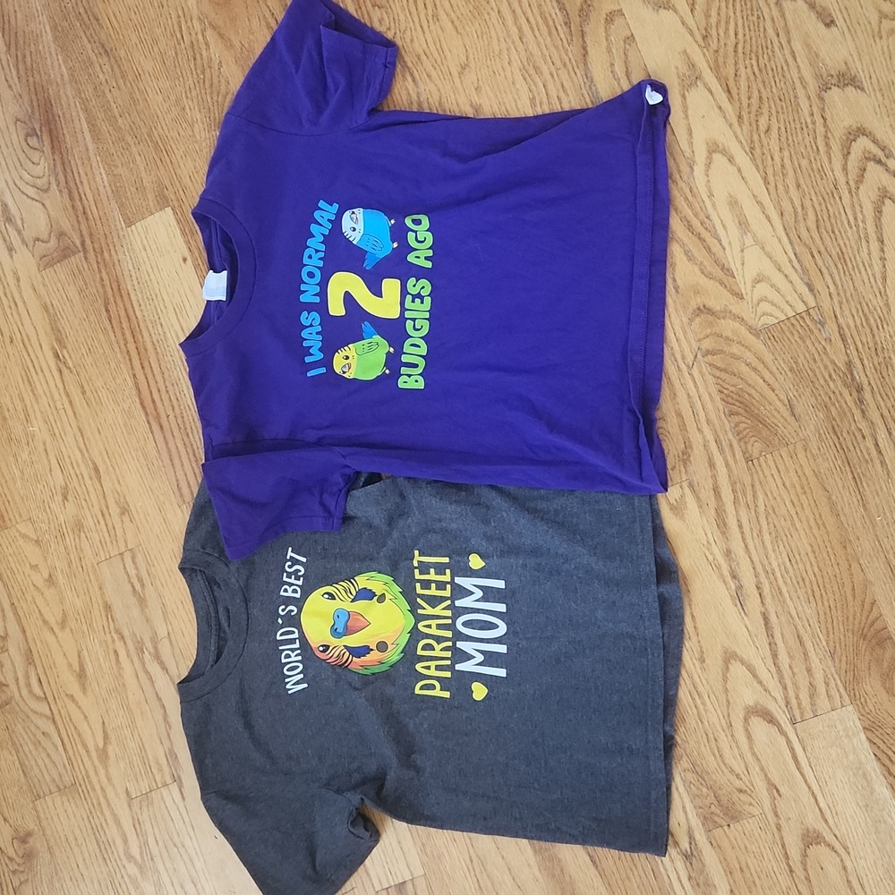Youth parakeet, budgie shirt lot